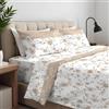 Clara Home Milano CLARA HOME Lenzuola Completo Letto Singolo 1 Piazza Colore Sailor Tortora, Lenzuola Elasticizzate per Tutte le Stagioni, Completo di Federe per Guanciali