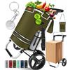 KESSER® Carrello della spesa pieghevole con capacità di 56L e capacità di carico fino a 50 kg | 3in1 Carrello, Carretto & Borsa a tracolla | Carrello della spesa pieghevole