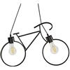 VR VETRINEINRETE Vetrineinrete® Lampadario a sospensione da soffitto con bicicletta vintage retrò lampada con bici 2 attacchi E27 da soffitto (Nero) Z45
