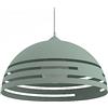 L+ lampadario a sospensione, in metallo, forma cupola, diametro 40cm, made in Italy, verde opaco [Classe di efficienza energetica A++]