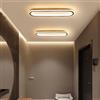 GZZBMY Plafoniera LED Rettangolare 120CM Lampada Soffitto Acrilico 2700K/4500K /6500K Plafoniera LED Alluminio Lampada Soffitto Ovale per Cucina Camera Letto Soggiorno Studio (Luce Calda,60CM)