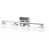 B·LED BARCELONA LED Applique LED per bagno Cromato 12W IP44 con 4 sfere diffusori. Luce bianca neutra 4000K. Barra da 49 cm. Lampada da parete per bagno, illuminazione moderna e funzionale per specchio e lavabo.