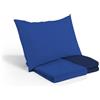 PARAMAISON Copripiumino Una Piazza e Mezza 210x200 cm in Microfibra Bicolore, Set con 1 Federa 80x50 cm, Morbido e Ipoallergenico | Navy/Azzurro