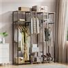 JoliJour Armadio aperto Stabile Appendiabiti Armadio a Giorno Stand Appendiabiti con Ripiani Attaccapanni Armadietto Guardaroba Scaffale Porta Abiti Stand Appendiabiti per camera da letto 40x150x182CM