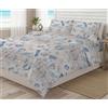 Tata Home Parure Copripiumino Matrimoniale in Cotone con Sacco Piumino e Federa Set Copripiumino Made in Italy Fantasia Marina Mod. Pesci