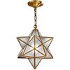 Mjsdjof Lampada a Sospensione a Stella della Moravia con Copertura in Vetro, lampadario Vintage Lampada a Sospensione Industriale Rustica Edison Lampada da soffitto retrò a 1 Luce, Ottone