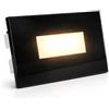 damastoreitalia Segnapasso Faretto LED da incasso per scatola 503 IP65 4W 3 tonalità CCT Luce calda, naturale, fredda - vetro Nero per esterni e interni 220V