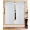GBiancheria Coppia Tende a Pannello Marta Ricamate Arabesco Tessuto Semitrasparente Elegante 60x150 o 60x240 cm - Tende Moderne e Classiche per Soggiorno Cucina Camera (Bianco, 60x150 cm)