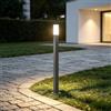 Mai & Mai Lampione da Giardino 3000K, Luminoso da Giardino IP65 Paletti Esterni Led 3.8x3.8x80.6cm in Alluminio per Giardini, Parchi, Aree Residenziali e Ingressi Deus Lumina, Sabbia grigio scuro