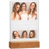 Maverton Cornice LED luminosa con supporto in legno - Quadro in vetro acrilico personalizzato con collage di foto - Lampada con foto per uomo per il compleanno - 15x24x4,5cm - Amicizia