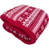 Tata Home Coperta Divano Plaid Coperta Morbida Plaid Divano in Morbido e Caldo Pile Invernale Peloso in Fantasia Misura 127x150 cm Dis. Lapponia Colore Rosso