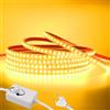 HEGEHE - Striscia LED 220V Dimmerabile [1M, Giallo], 120 LEDs/m Striscia LED impermeabile IP65 flessibile e tagliabile CRI90+, illuminazione decorativa per casa e negozi