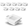 Eurekaled® - 10pz Portafaretto in Gesso CERAMICO da Incasso Quadrato con Vetro per Controsoffitti per GU10 e MR16 Cod.1264