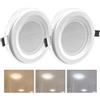 MAKA change your life quality MAKA Faretto Led da Incasso Vetro Tondo Faro Cartongesso Luce Bianca Calda Naturale o Fredda Diametro Foro da 75 a 165 mm Ideale per Soffitto Plafoniera in Alluminio (2pcs 18 watt)