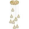 TEKHOME Lampadario da soffitto a sospensione plafoniera 38.5 watt con sfere con cristalli gocce in acrilico 9 portalampada attacco g9 lampada sospesa oro o argento B37 (ORO)