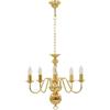 vidaXL Candelabro 5 Lampadine E14 Anticato Lampada da Soffitto a Sospensione Luce Pendente Base Metallo Dorato Gocce Acrilico Trasparente