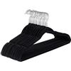 Baroni Home Grucce Velluto 20 pezzi, Grucce Appendiabiti 44,5 cm, Salvaspazio con Superfice Antiscivolo Design, Capacità di Carico Elevata, per Cappotti Camicie Vestiti, Nero