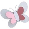 HAMPPLIES Lampada da Parete Farfalle in Acrilico e Ferro, Luce LED Contemporanea per Cameretta Ragazzo Ragazza e Soggiorno, Facile Installazione, Illuminazione Decorativa Rosa per Corridoio