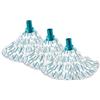 Leifheit 52071 Testina Sostitutiva Lavapavimenti A Frange, Classic Mop Viscose Set 3 pz 60%, Polyester 40%, Blu, 3 unità