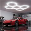 YASTA Plafoniera LED Esagonale 5 Esagoni 168W Luce Fredda 6500K - Sistema di Illuminazione Modulare Esagonale per Garage, Officina, Palestra e Negozi - Luci a Nido D'Ape Design Moderno Ultra Luminose