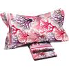 Tex family Completo Lenzuola Matrimoniale MAXI - Fantasia Coralli Rosa - 100% Cotone - Design Fresco e Moderno