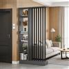 Horseo Colonna divisoria per ingresso dal pavimento al soffitto - Divisorio indipendente con ripiani, facile da montare, decorazione indipendente per camera da letto e ufficio (A Grey+Black, 100cm/39.4in)