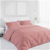 Corredocasa Set Copripiumino Matrimoniale in Cotone Morbidissimo, Made in Italy - Invernale, Tinta Unita con Sacco per Piumone e 2 Federe - Traspirante e Facile da Lavare (Rosa Cipria, Matrimoniale)
