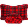 Morbidissimi Set Lenzuola Completo Letto in Pile Coral Tartan con stampa Scozzese, Termico, Morbido, Caldo per Letto Una Piazza e mezza Rosso