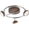 Philips Lighting 571794416 myLiving Spot con 3 Luci LED a Forma di Spirale in Metallo, Dettagli in Cromo, Marrone