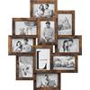 SONGMICS Collage di Cornici per Foto, 10 Cornici per Foto 10 x 15 cm, Cornici Portafoto da Parete, Cornici Multiple, Decorazioni Murali, Marrone Vintage RPF020X01