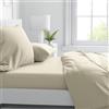Corredocasa - Completo Lenzuola in Microfibra, Set Letto con Lenzuolo Sotto, Lenzuolo Sopra e Federe in Tinta Unita (Matrimoniale Panna)