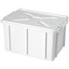 OPIROS Contenitore Con Coperchio Cassetta Box Conservazione E Trasporto Alimenti Portaimpasto Cucina Lavanderia Garage Ufficio Casa (cm. 39x27x21,5h, Bianco)