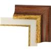 ITALIA CORNICI Maestri Artigiani - Cornice in legno da parete per Quadri tutte le misure, con Passepartout, Oro Argento Noce Azzurro (40 x 50 cm + passepartout, NOCE-ORO)