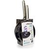 Arcos Serie Samoa | Set di padelle 20 e 24 cm | Alluminio Forgiato | FULL INDUCTION | Adatto qualsiasi cucina | Anse Acciaio inossidabile effetto freddo | Lavabile in lavastoviglie | Colore Nero