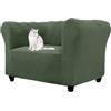 WJHDWYD Copridivano Chesterfield Elasticizzato in Jacquard, Copri Divano 1 2 3 Posti con Braccioli per Soggiorno, Antiscivolo, Morbido, Protezione per Mobili e Divani Curvi(Verde,1 Posto)