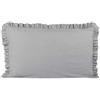 Russo Tessuti Coppia Federe Guanciale Rouches Volant Ruffle Cotone Arredo Letto Bed Dressing-Grigio Medio