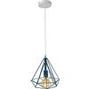 LEDSone Lampadario vintage retrò a soffitto blu geometrico sospeso a gabbia di diamanti E27