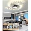 LIYYANG Moderna plafoniera LED luci fantasia 42+1teste Semi Flush Mount lampada da soffitto soggiorno Illuminazione a soffitto con telecomando lampadario per ufficio camera da letto (Nero, 42+1teste)