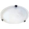 VELAMP Sirio Plafoniera Tonda in Vetro alabastro, Diametro 40cm. Attacco per 2 lampadine E27. Compatibile LED. Montaggio Semplice. Design Elegante, Bianco, 40 cm