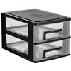 SAFIGLE Organizer Cassetto in Plastica Nera Pp a Due Livelli Design Multifunzionale, per Bagno e Sala da Pranzo, per Massimizzare lo Spazio e Semplice