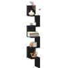 vidaXL Mensola angolare con Lo scaffale Rovere Nero 20 x 20 x 127,5 cm, Organizer per Soggiorno, Mensola Rettangolare Moderna, Design Salvaspazio, Ripiani Decorativi da Muro