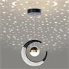 Mkichi Lampada da soffitto a Stella e Luna,Lampadario a Sospensione Moderno Plafoniera Led Soffitto Illuminazione a Tre Toni Dimmerabile Lampadario Bambini Cameretta (Nero)