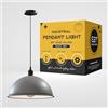 LEDSone Lampada a sospensione da soffitto in stile retrò vintage industriale con paralume a cupola nero da 40 cm, attacco E27 UK (Grey)