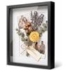 PHOTOLINI 3D cornice 40x50 cm nero, profonda con vetro e passe-partout, cornice per oggetti fino a 3 cm di profondità, legno MDF - perfetta per il fai da te e come regalo