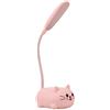 BAZEITFLOW Lampada Da Scrivania a Forma Di Gatto Rosa Lampada Kawaii Led Per Cameretta Ragazze Compatta Regolabile 360° Ricarica Usb Luce Da Notte e Lettura Per Bambini
