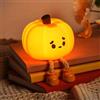 Dylviw Luce notturna a forma di zucca, simpatica lampada a LED forma di zucca, in silicone, dimmerabile, per bambini, lampada da comodino ricaricabile, decorazione divertente per scrivania da