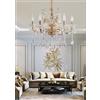 TEKHOME Lampadario Sospeso a 6 Luci Stile Candela con Cristalli e Struttura Dorata, Design Classico ed Elegante, Attacco E14 40W, per Sale da Pranzo e Soggiorni, 65cm, Oro (Senza Lampadine) A18-O