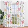 Surwin Tende per Interni, Stampa di Farfalle Tende a Vetro con Occhielli, 2 PezziTende Camera da Letto, Tende Voile Semi Trasparenti, per Camera Letto, Cucina (132x182cm,Farfalla Rosa)