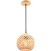 LIGKIN Lampade a Sospensione Rattan Lampadario Vintage E27 Paralume Bambù Lampadari, Boho Lampada da soffitto Legno per Ristoranti, Salotti, Cucine, Caffè
