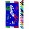IlGruppone Telo Mare Asciugamano da Spiaggia Misura Grande 100x180 Cm Assorbente in Morbida Microfibra Leggero Stampe Moderne Sabbia Lettino Vacanze Piscina - Italia